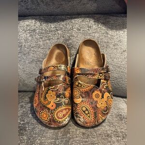 Women's Birkis By Birkenstock Paisley Clogs With Double Strap.